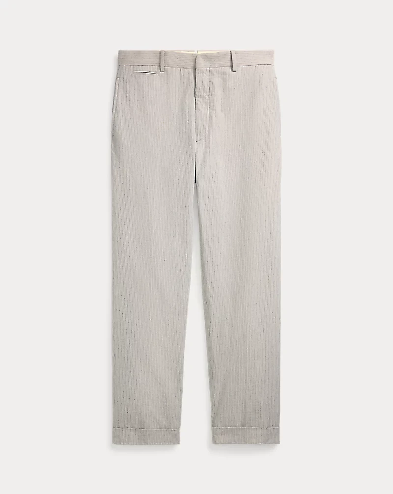 Slim Fit Striped Cotton Suit Trouser