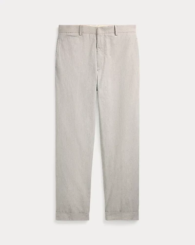 Slim Fit Striped Cotton Suit Trouser