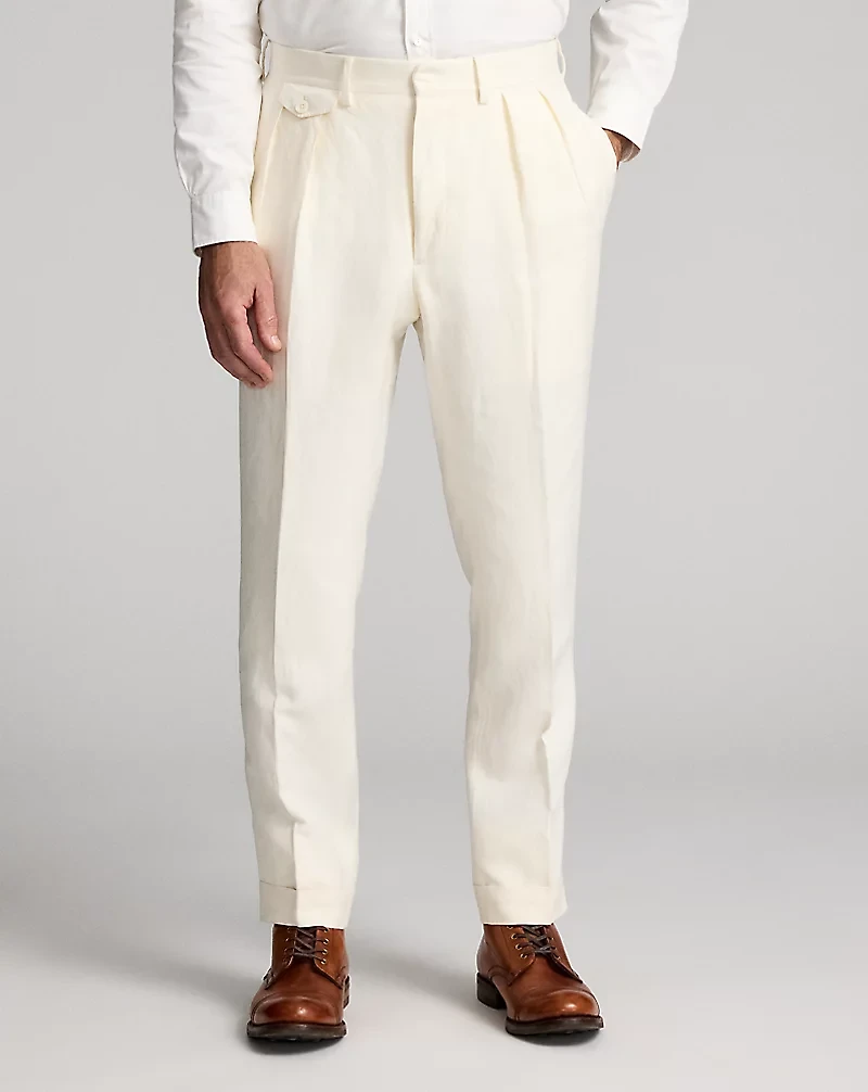 Slim Fit Silk-Linen Suit Trouser