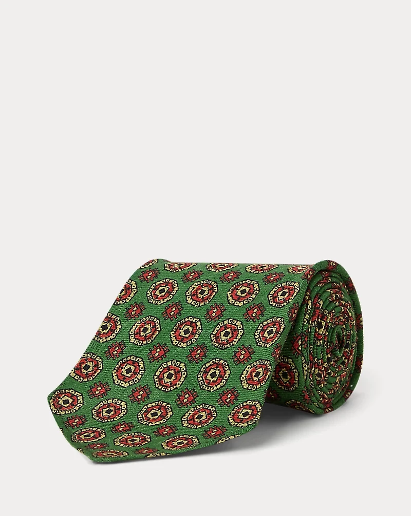 Handmade Print Wool Challis Tie
