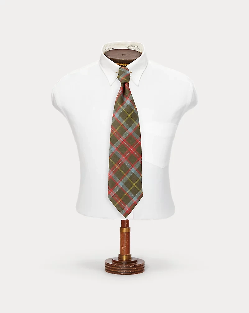 Handmade Plaid Wool Tie