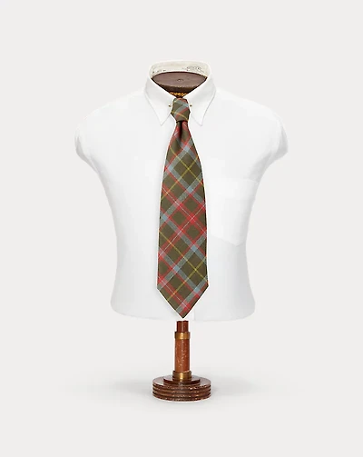 Handmade Plaid Wool Tie