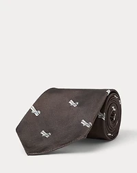 Handmade Airplane-Motif Silk Tie