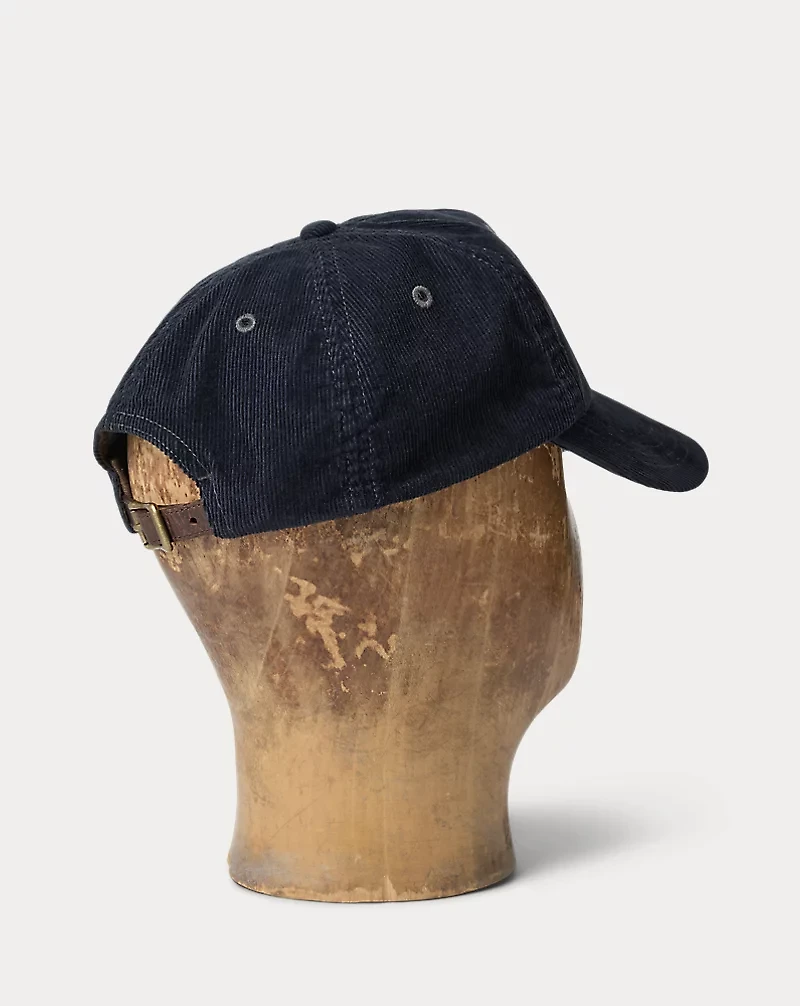 Leather-Patch Corduroy Trucker Cap
