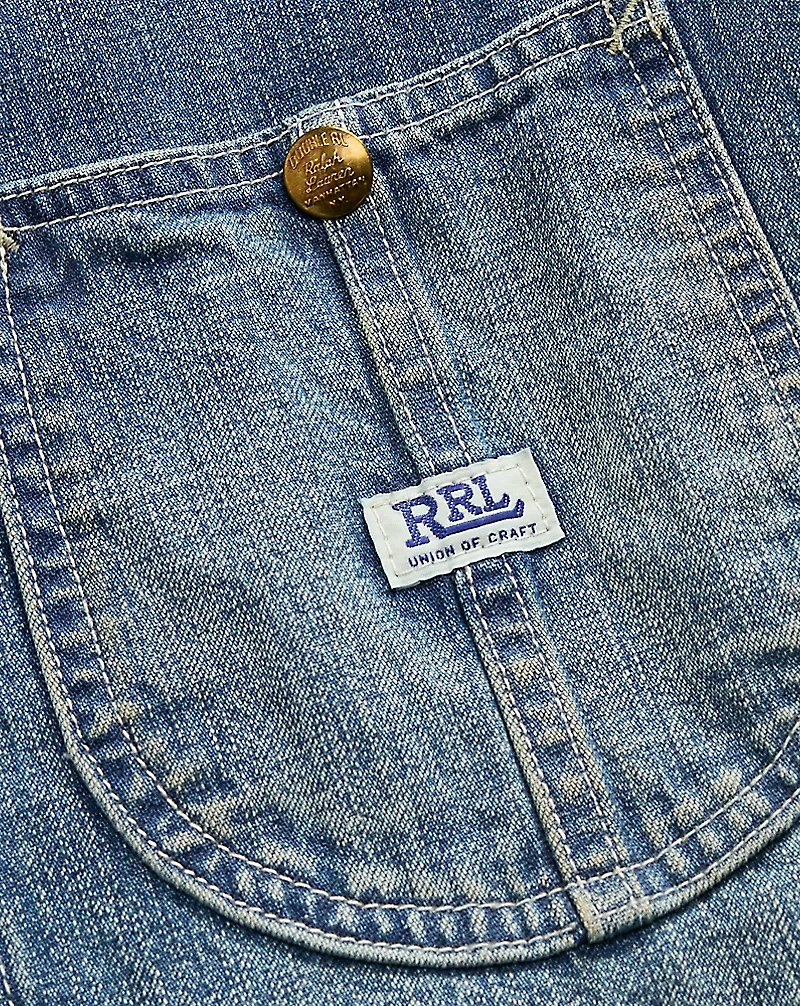 Corduroy-Collar Indigo Denim Jacket