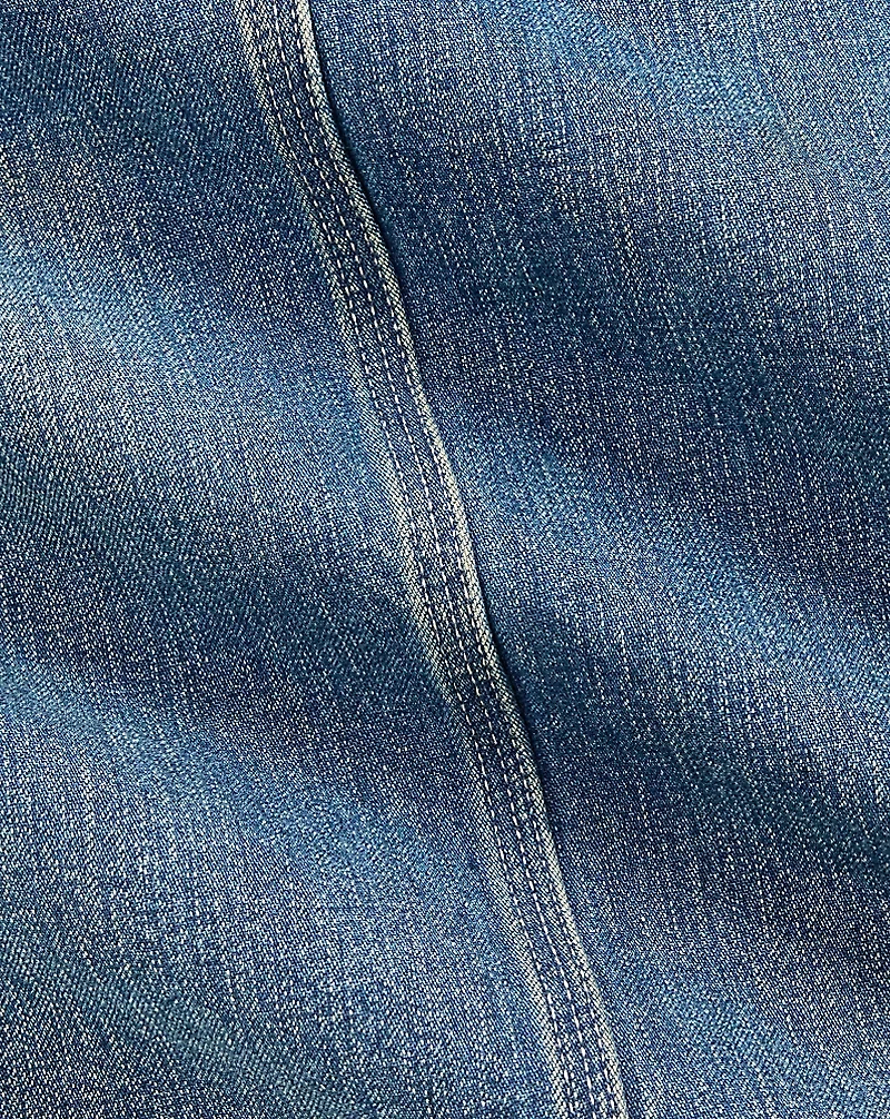 Corduroy-Collar Indigo Denim Jacket