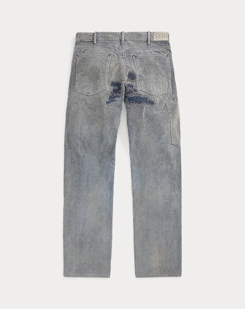 Straight Fit Distressed Corduroy Pant