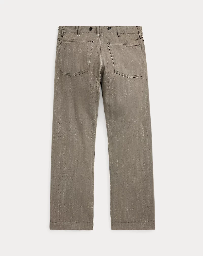 Distressed Herringbone Twill Field Pant