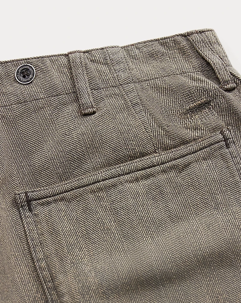 Distressed Herringbone Twill Field Pant