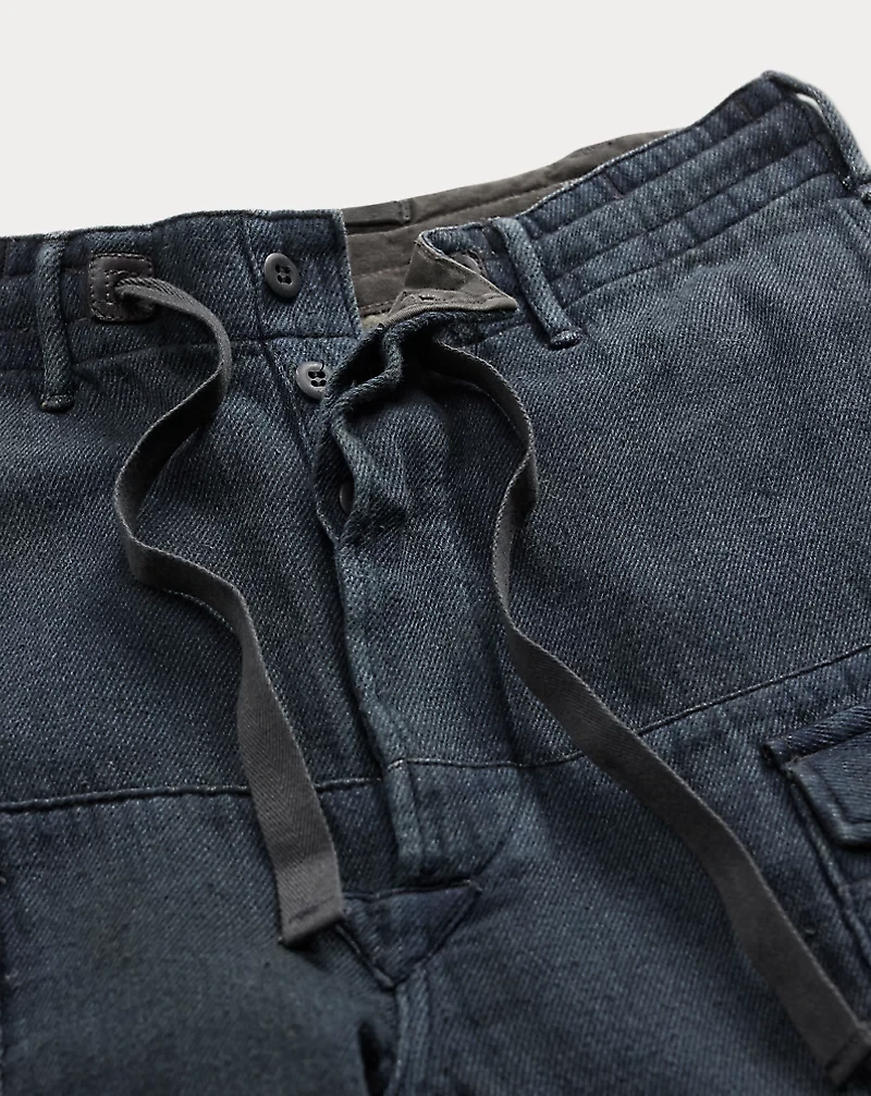 Indigo Double-Faced Twill Cargo Pant