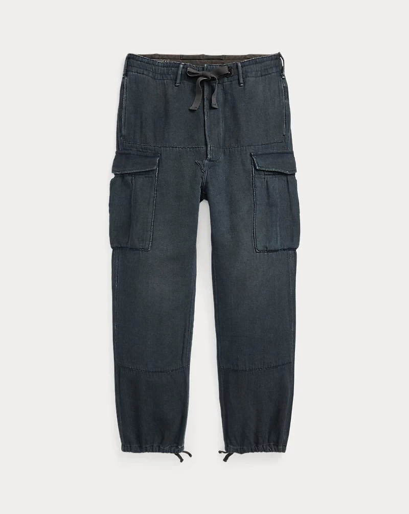 Indigo Double-Faced Twill Cargo Pant