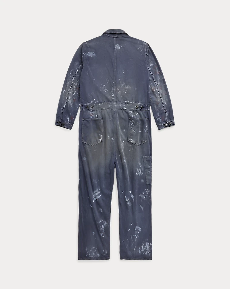 Distressed Reverse-Sateen Coverall