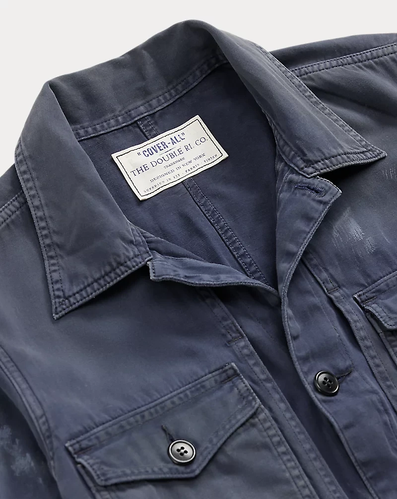 Distressed Reverse-Sateen Coverall