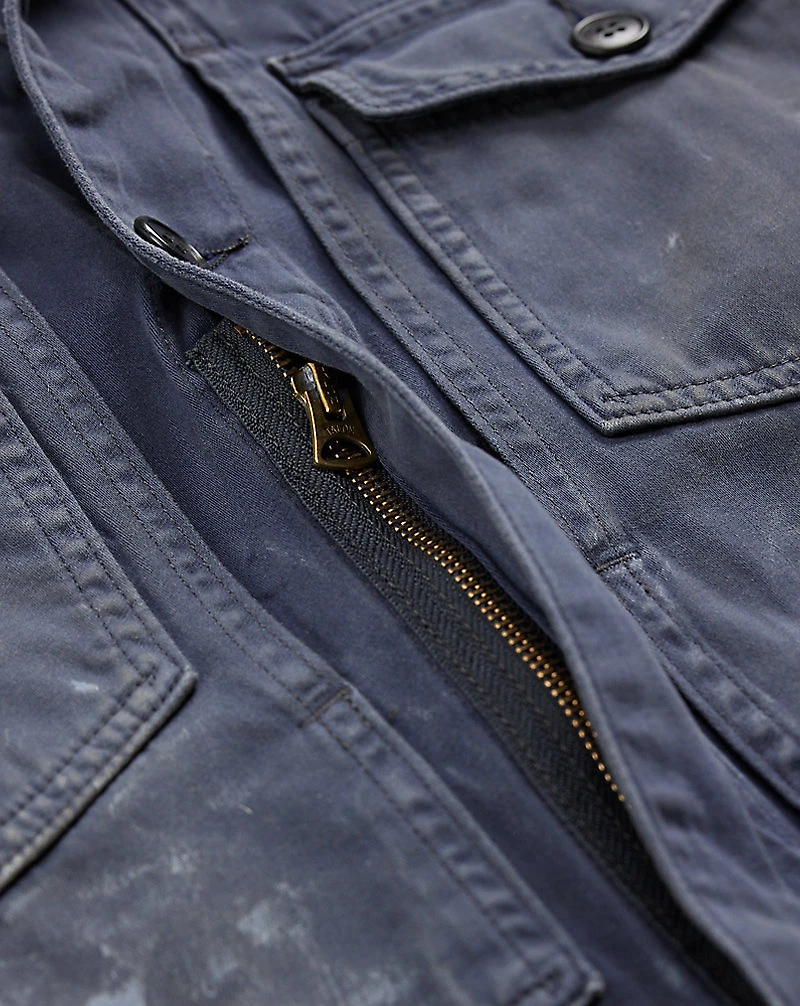 Distressed Reverse-Sateen Coverall