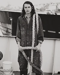 Distressed Reverse-Sateen Coverall