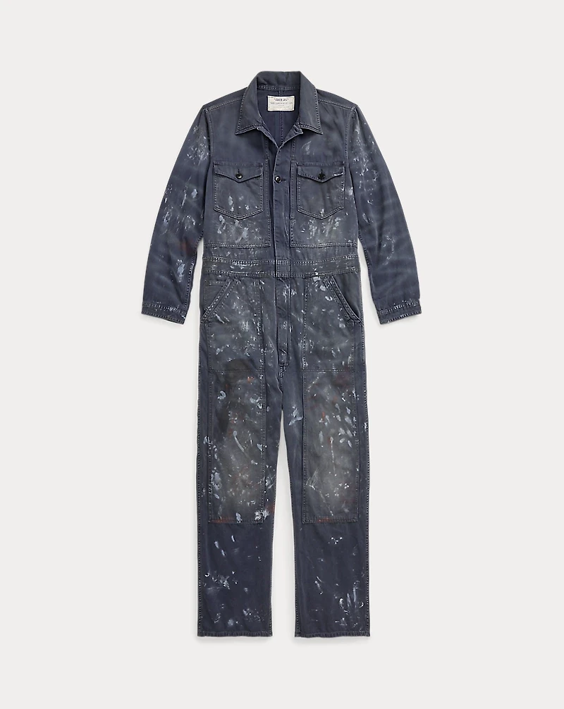 Distressed Reverse-Sateen Coverall