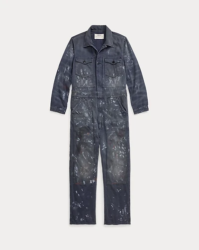 Distressed Reverse-Sateen Coverall