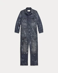 Distressed Reverse-Sateen Coverall