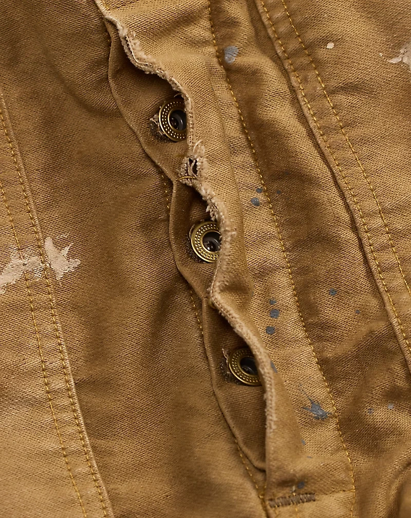 Paint-Splattered Cotton Moleskin Overall