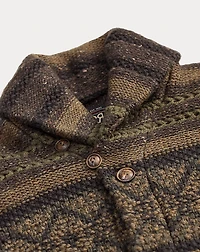 Wool-Cotton Shawl-Collar Cardigan