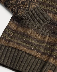 Wool-Cotton Shawl-Collar Cardigan