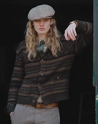 Wool-Cotton Shawl-Collar Cardigan
