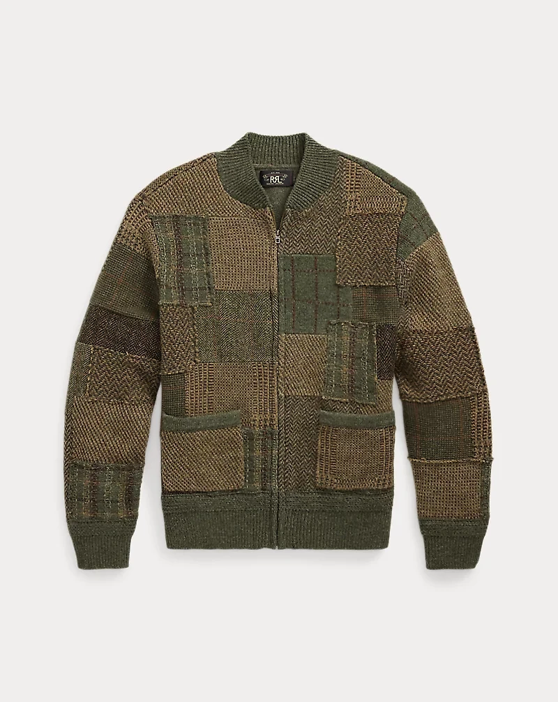 Patchwork Wool-Cashmere Sweater Jacket