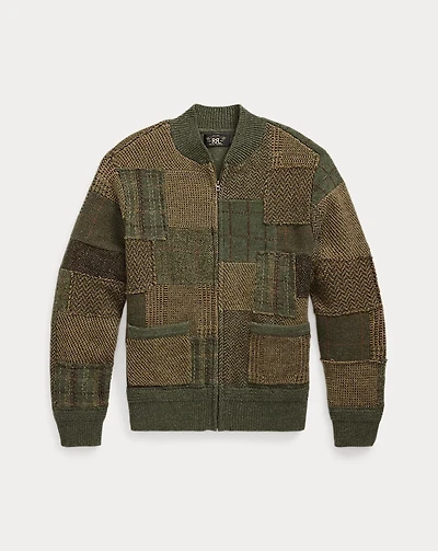 Patchwork Wool-Cashmere Sweater Jacket