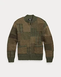 Patchwork Wool-Cashmere Sweater Jacket