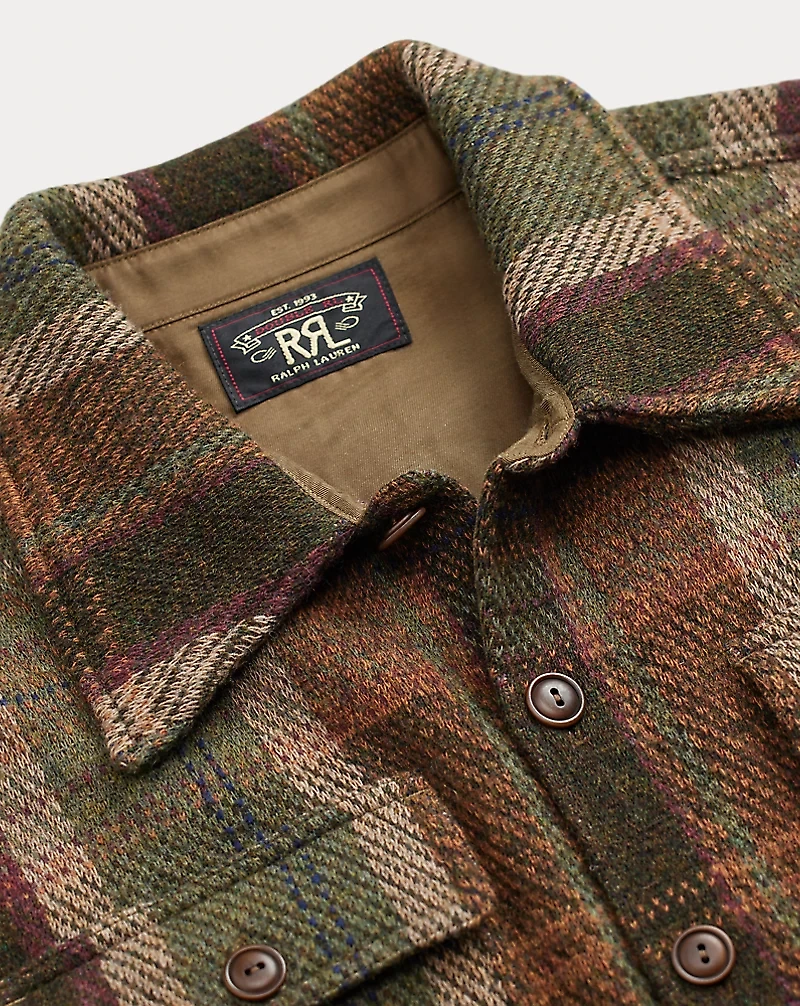 Plaid Wool-Cashmere Workshirt Sweater