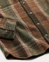 Plaid Wool-Cashmere Workshirt Sweater