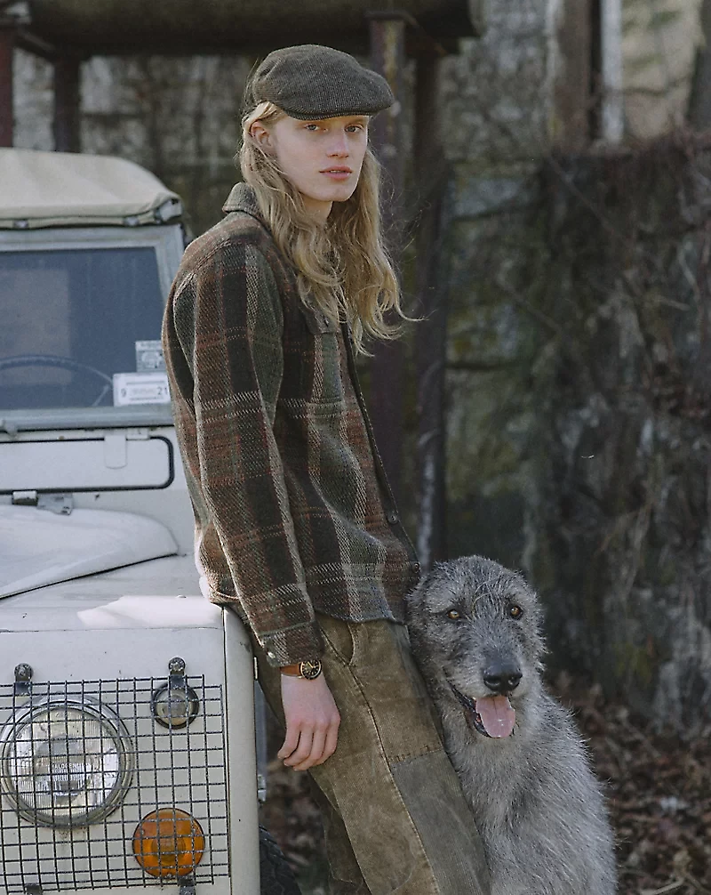 Plaid Wool-Cashmere Workshirt Sweater