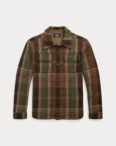 Plaid Wool-Cashmere Workshirt Sweater