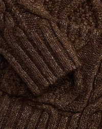 Heathered Aran-Knit Shawl Cardigan