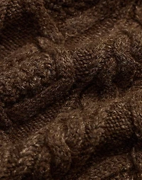 Heathered Aran-Knit Shawl Cardigan