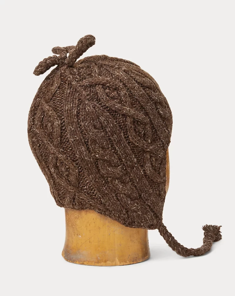 Aran-Knit Earflap Cap