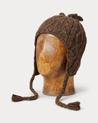 Aran-Knit Earflap Cap