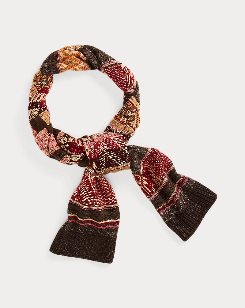 Jacquard-Knit Wool-Blend Scarf