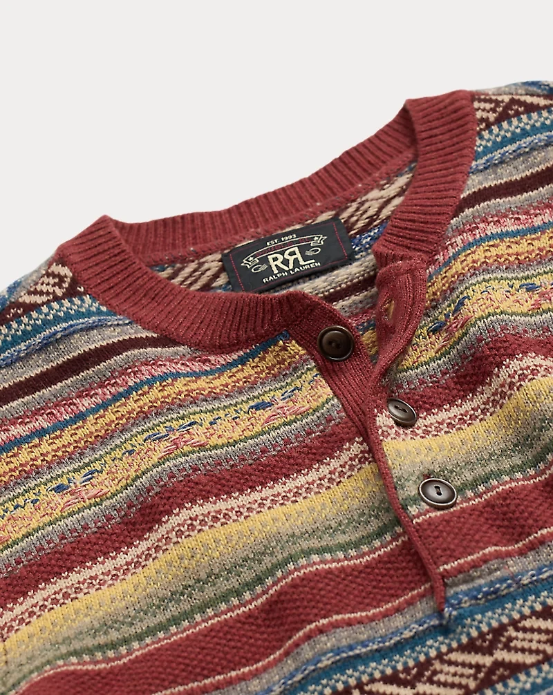 Wool-Blend Henley Sweater