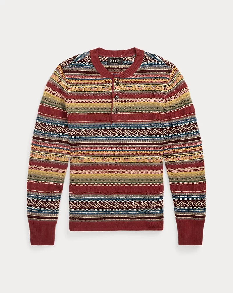 Wool-Blend Henley Sweater