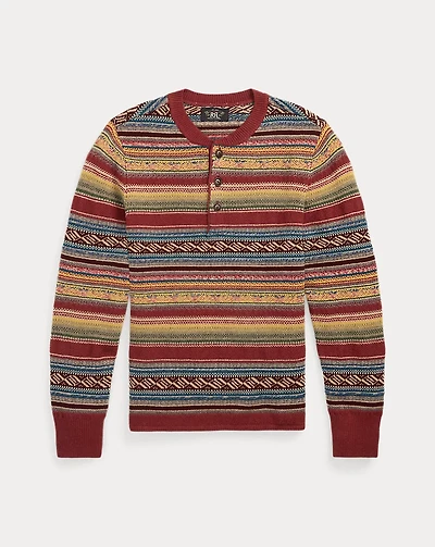 Wool-Blend Henley Sweater