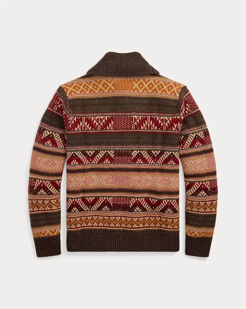 Wool-Blend Shawl-Collar Cardigan