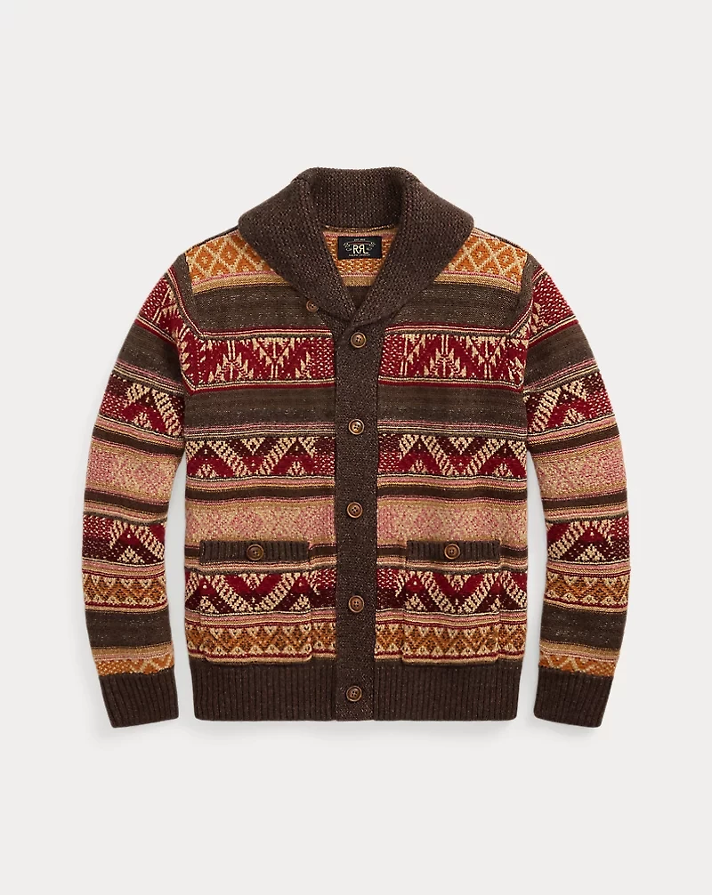 Wool-Blend Shawl-Collar Cardigan