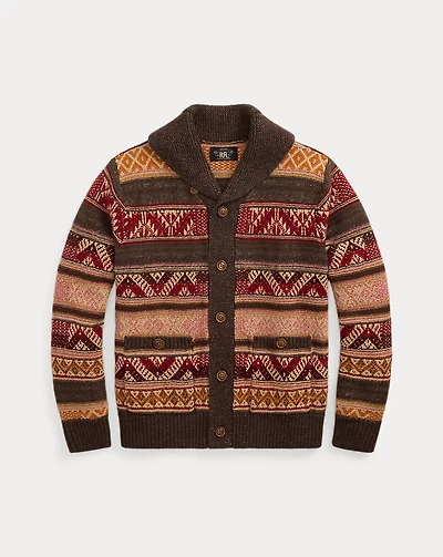 Wool-Blend Shawl-Collar Cardigan