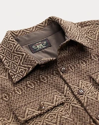 Jacquard-Knit Wool Workshirt Sweater