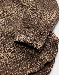 Jacquard-Knit Wool Workshirt Sweater