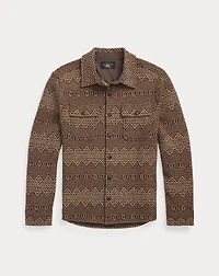 Jacquard-Knit Wool Workshirt Sweater