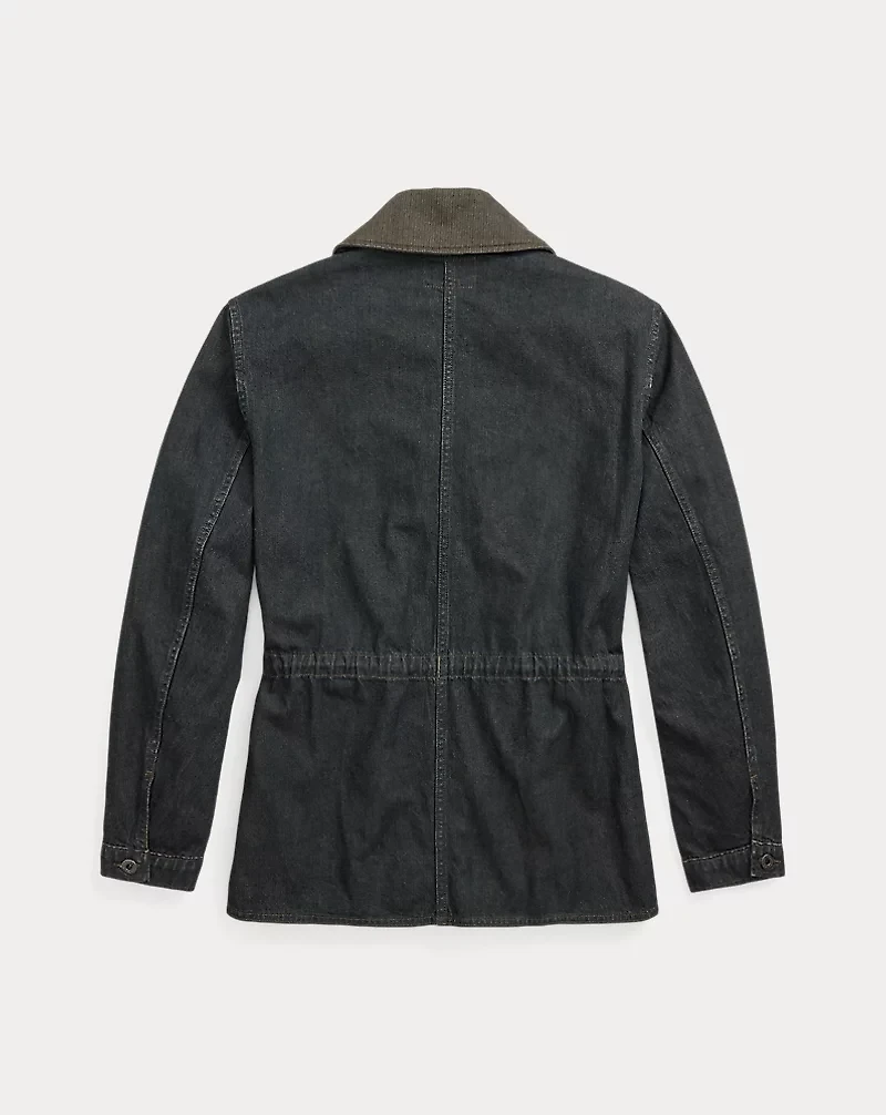 Indigo Cotton-Linen Denim Field Coat