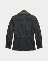 Indigo Cotton-Linen Denim Field Coat