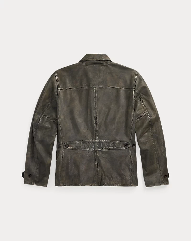 Indigo Leather Car Coat